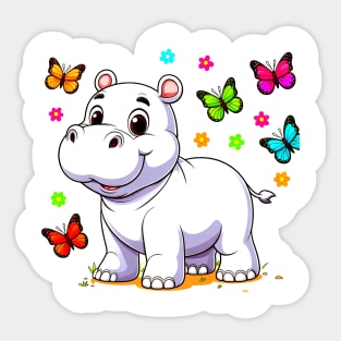 Pretty Hippopotamus Sticker